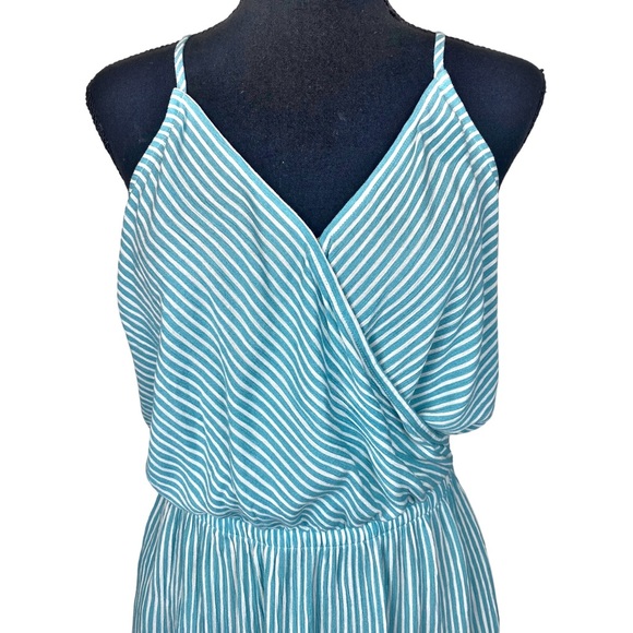 MARKET & SPRUCE ☆ Liliana Surplice Dress ☆ Light Blue Stripe ☆ Size Small ☆ NWT - Picture 3 of 7